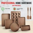 thumbnail image 4 of Bakken- Swiss Bakeware Set – 8 Piece – Non-Stick Professional Home Bakeware – Multi Sized Baking Pan Set - Muffin Pan, Loaf Pan and More – Gold, 4 of 7