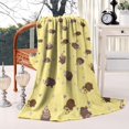 thumbnail image 2 of Yellow Hedgehog Love Blanket,Comfortable Soft Flannel Throw Blanket,All Season,Warm Lightweight Blankets for Sofa Bed Couch Living Room Chair,40"x50", 2 of 4