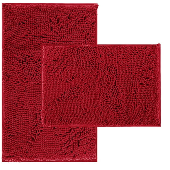 Juego de alfombras de baño RUN HELIX de chenilla antideslizantes de 81 x 51 y 61 x 41 cm