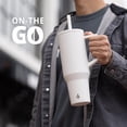 thumbnail image 5 of Elemental Commuter 40 oz Tumbler with Handle and Straw Lid | Travel Coffee Mug Spill Resistant | Insulated Cup Stainless Steel Tumblers for Water, Smoothies, Milkshake and More | White, 5 of 7
