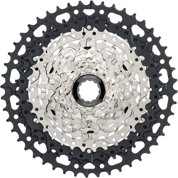 microSHIFT Advent MX G-Series Cassette - 10-Speed, 11-48t, Aluminum Spider, Silver/Black, For HG Driver