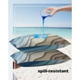 thumbnail image 5 of Modern Abstract Wave Lines Outdoor Pillow Covers Set of 2,Decorative Waterproof Throw Pillow Case,Ombre Blue White Brown Color Block Cotton Linen Soft Cozy Cushion Pillowcases, 5 of 7