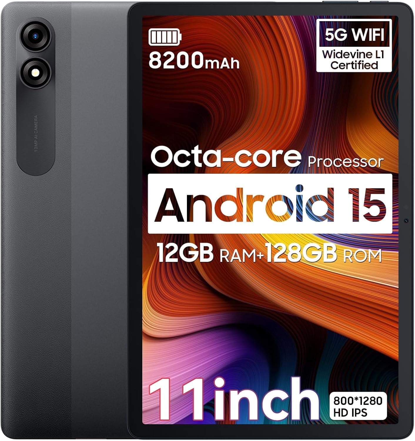 GeminiAI Android 15 タブレット 10.1インチ Tablet 2025 Latest Android 15 Tablets with 10.1 Inch Incell