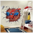 thumbnail image 1 of 3D Cartoon Spiderman Wall Stickers Superhero For Boys Kids Room Home Decoration Nursery Wall Decals Gift Wallpaper, 1 of 2