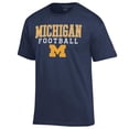 thumbnail image 2 of Men's Champion Navy Michigan Wolverines Football Stack  T-Shirt, 2 of 3