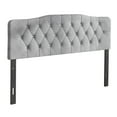 Castle Place Upholstered Tufted Headboard, Silver Grey Velvet, Full