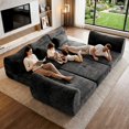 thumbnail image 3 of 102in Sectional Sofa for Living Room, Convertible Cloud Sofa Bed Sleeper, No Assembly Needed, Black, 3 of 8