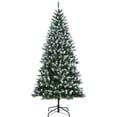 thumbnail image 1 of Snow Flocked Artificial Christmas Tree,  Christmas Tree with Pinecones, Xmas Trees with Hinged Structure & Foldable Metal Stand, Easy Setup for Holiday Decor, 1 of 10