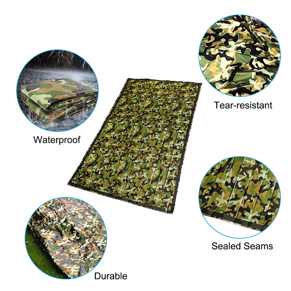 Bag Emergency Sleeping Bag for 1-2 Person Lightweight Waterproof Thermal Sleeping Bag Bivy Sack with Whistle for Outdoor Camping Hiking Traveling Disasters Survival