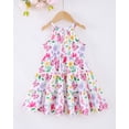 thumbnail image 3 of 4T Baby Girls Dress 5T Girls Sleeveless Dress Butterfly Print Toddler Girls Summer Halter Floral Dress, 3 of 8