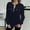 A_ Navy, variant on Olyvenn Women's Quilted Sweatshirts Zipper Neck Long Sleeve Textured Solid Casual Loose Fashion Fall Pullover Tops Black L
