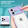 thumbnail image 4 of Nalacover Clear Magnetic Case for iPhone 13 Pro Max with Camera Lens Sliding Protective Cover, Hybrid Acrylic Soft TPU Hard PC Shockproof Case Compatible with MagSafe Wireless Charging Case,Purple, 4 of 6