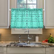 Linen Kitchen Curtains Dotted Waves Tier Curtains Tier Kitchen Living Room Bedroom Balcony 2 Panels 27x24 Inch