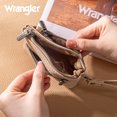 thumbnail image 4 of Wrangler Wallet for Women RFID-Blocking Floral Embossed Coin Purse Lightweight Wristlet Wallets, Tan, 4 of 6