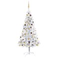 thumbnail image 1 of vidaXL Artificial Pre-lit Christmas Tree with Ball Set Silver 210 cm PET, 1 of 5
