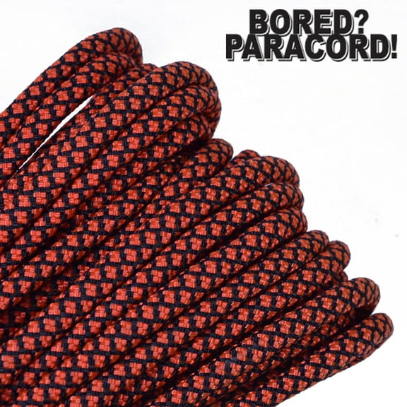 Bored Paracord Brand 550 lb Type III Paracord - Orange Diamonds 100 Feet