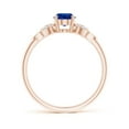 thumbnail image 2 of Angara Natural 0.85 Ct. Blue Sapphire with Diamond Side Stones Ring in 14K Rose Gold for Women (Ring Size: 11.5), 2 of 8