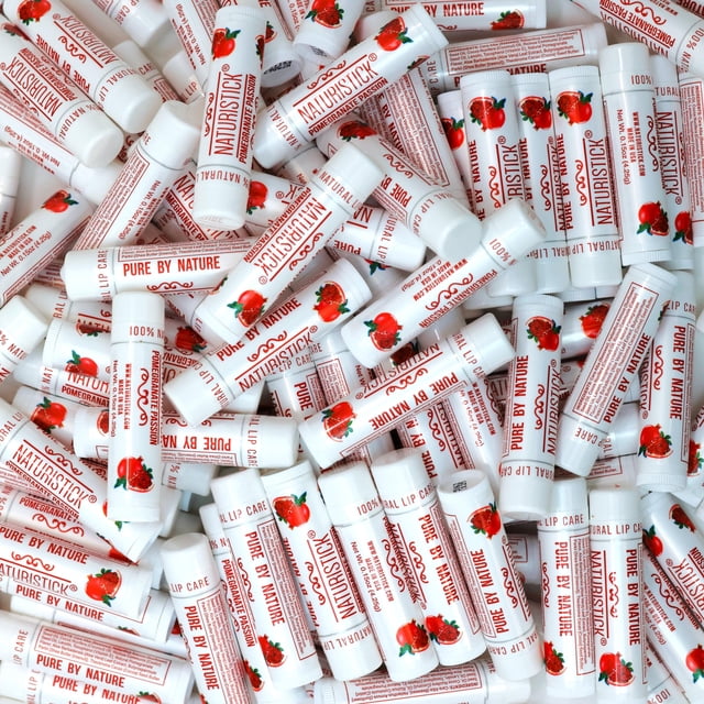 Bálsamo labial Naturistick con aroma a granada, paquete de 150 unidades, 100% natural