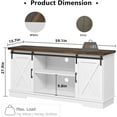 thumbnail image 2 of 65-Inch Farmhouse TV Stand with Sliding Barn Doors, Adjustable Shelves & Storage Console for Living Room Bedroom, White, 2 of 8