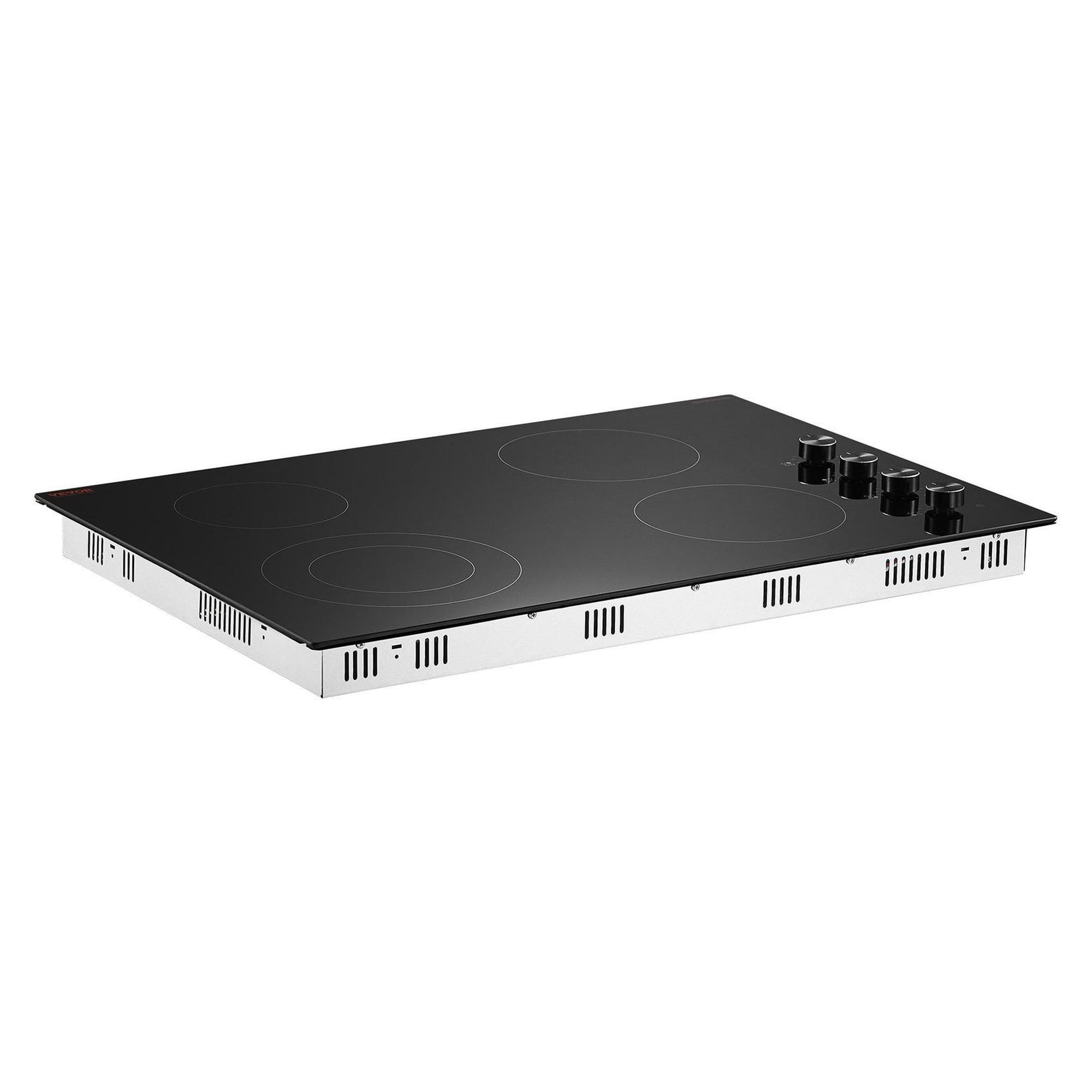 Electric Cooktop 30 Inch, 4 Burner Radiant Stove Top 7200W, Ceramic Glass Cooktop with Knob Control, 11 Heat Levels, 220-240V Hardwired, Built-in Kitchen Stove
