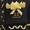 thumbnail image 6 of Black  21st Birthday  Bag with Card and Tissue Paper, 12.6"x9.84"x3.9" Elegant Present Bag for Adults, 21 Year Old Birthday Keepsake Party Supplies, 6 of 6