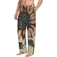 thumbnail image 6 of Pofeuu USA Sunflower Flag Print Men's Pajama Pants, Soft Lounge Pajama Pants with big pockets for Men Plaid Pj Bottoms-Medium, 6 of 6
