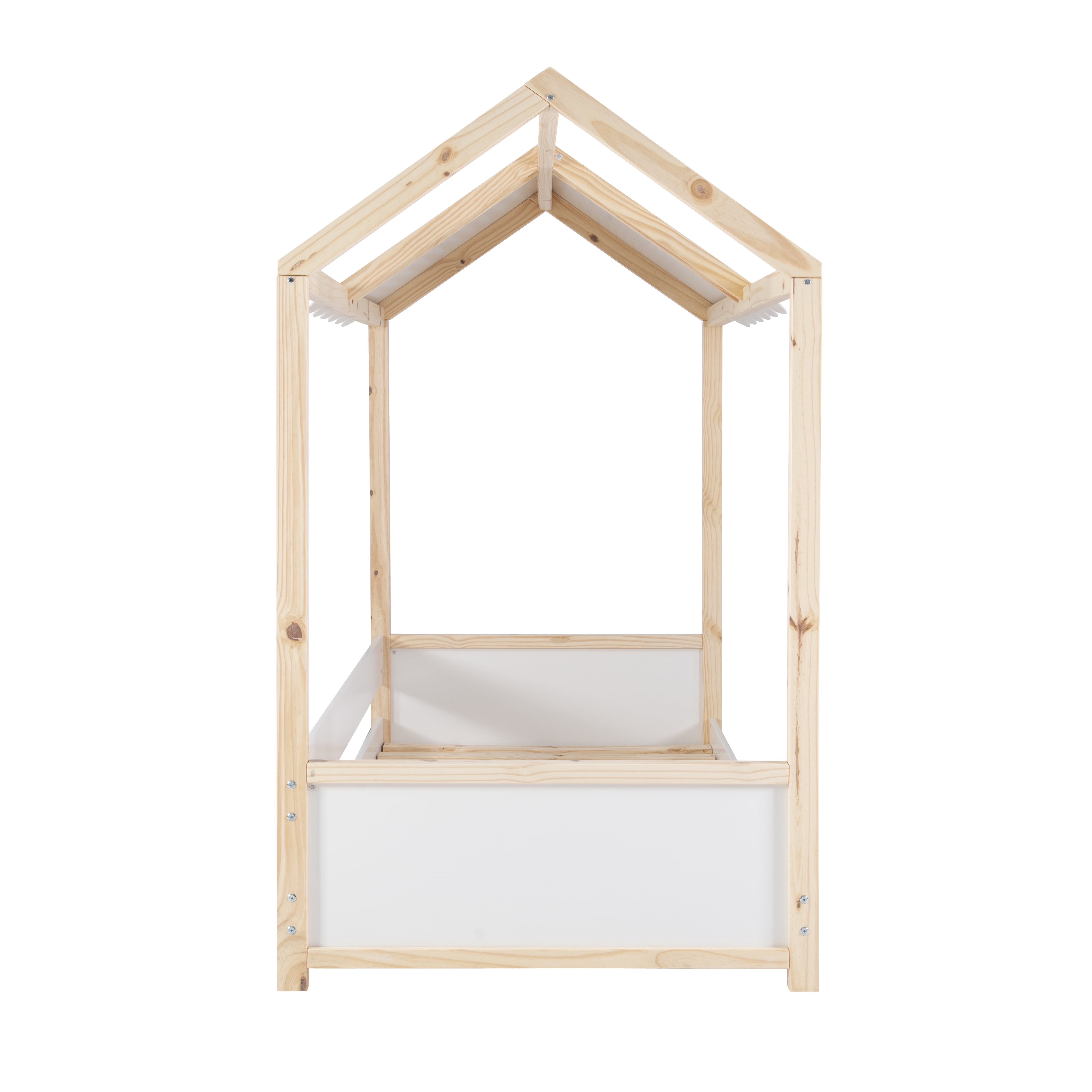 Powell Allyson Kid's Playhouse Bed with Adjustable Canopy, Twin, White