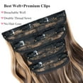 thumbnail image 5 of SEGO Clip in Hair Extensions Full Head Thick Long Curly Wave Hair 4 PCS Set Black/Brown/Blonde/Auburn 22", 5 of 10