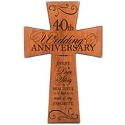 LifeSong Milestones 40th Anniversary Wall Cross Wedding Gift Ideas for Couple - Every Love Story