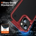 thumbnail image 3 of Designed for iPhone 14 Case iPhone 13 Case 2 in 1 Gift Militay Grade Drop Protective Rugged Heavy Duty Cover Shockproof Case for iPhone 14 Phone Case for Women Men boy Girl (Red+Black), 3 of 9