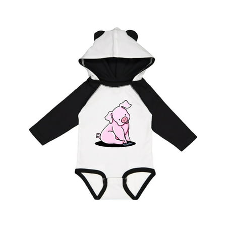 

Inktastic Sitting Pig Gift Baby Boy or Baby Girl Long Sleeve Bodysuit