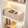 thumbnail image 6 of Macrame Storage Basket, Boho Decor Box, Handmade Woven Decorative Countertop Toilet Tank Shelf Cabinet Organizer for Bedroom Livingroom Home (1PC, White), 6 of 8