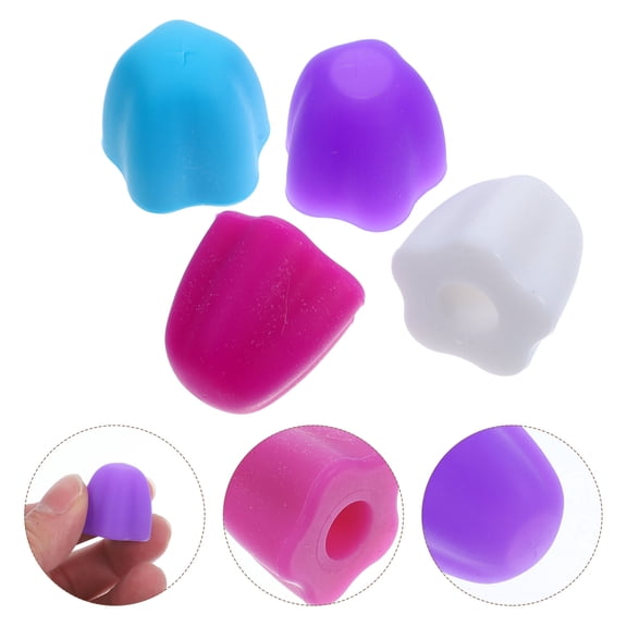 KALLORY 4-Pack Toothpaste Cap Covers in Assorted Colors, Toothbrush Accessories for Daily Bathroom Use and Oral