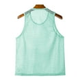 thumbnail image 5 of FRSASU Mens Knitted Tank Tops Casual Sleeveless Hollow Out Crochet T-Shirts Muscle Summer Beach Hippie Breathable V-Neck Vest Light Blue, 5 of 8