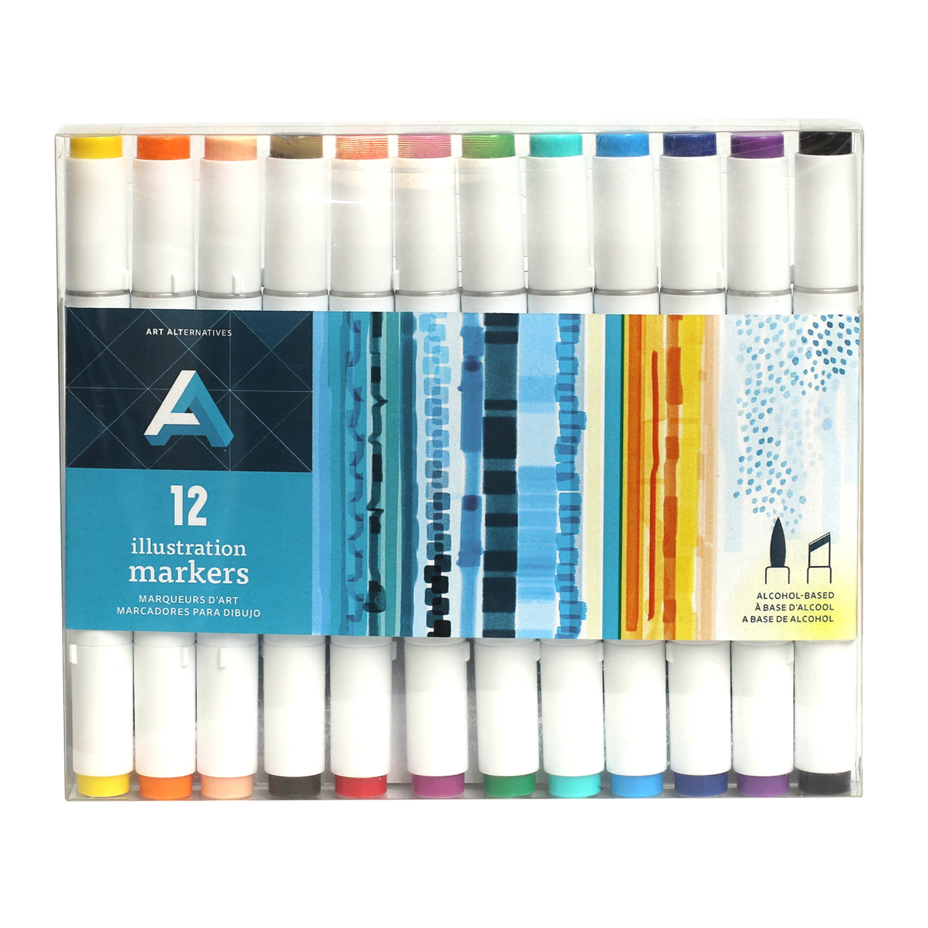Art Alternatives Illustration Marker, 12-Marker Set with Dual Nibs
