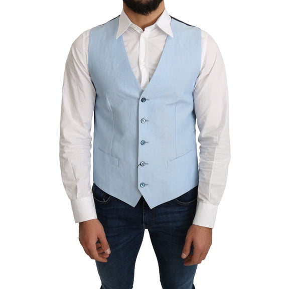 Dolce Gabbana Elegant Azure Men's Formal Vest
