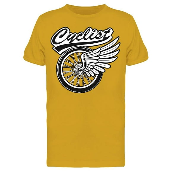 Cyclist, Tire And Wing T-Shirt Men -Image by Shutterstock, Male Small