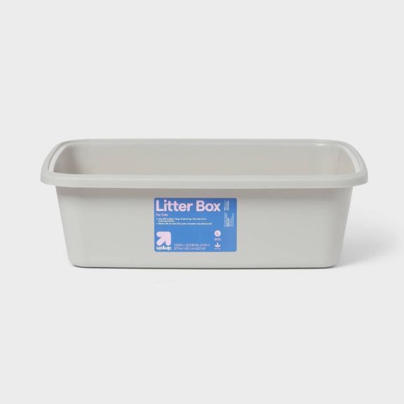 Standard Waste Cat Pan Large Gray, Large Cat Litter Box for Indoor Cats, Durable Pet Toilet Tray with Easy Clean Design, Spacious Cat Litter Pan for Daily Use