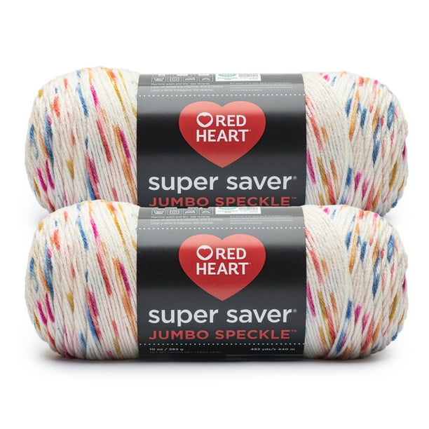 Red Heart® Super Saver® Jumbo Speckle 4 Medium Acrylic Yarn, White