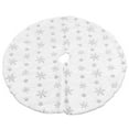 thumbnail image 4 of 35.4in Christmas Tree Skirt Round Shape Soft Comfortable White Christmas Tree Stand Mat for Home Store Silver, 4 of 10