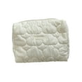 thumbnail image 2 of Quilted Makeup Bag, Cloud Pattern Cosmetic Pouch with Zipper, Portable Travel Toiletry Organizer for Women Girls, Large Capacity Handbag for Daily Use, Skincare Storage Case White, 2 of 6