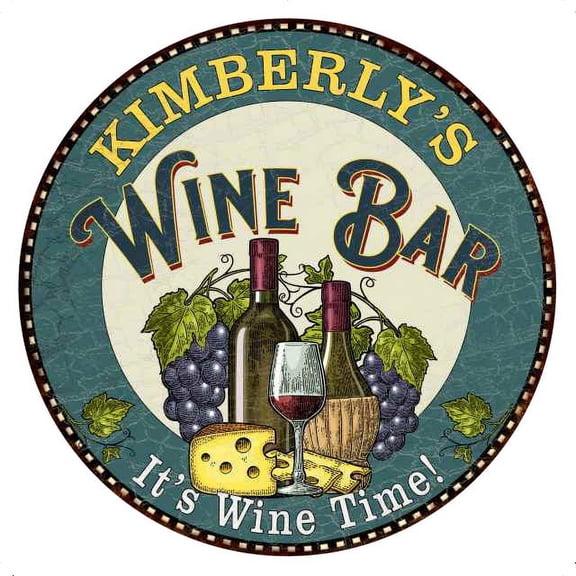 KIMBERLY'S Wine Bar 14" Round Metal Sign Wall Decor 100140043444