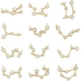 thumbnail image 1 of 1 Box 12Pcs Twelve Constellation Charms Zodiac Sign Astrology Brass Horoscope Pendants Gold Plated with Rhinestones Double Loops for Jewelry Making Crafts Supplies, 1 of 9