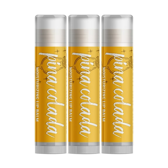 Delight Naturals Pina Colada Cocktail Lip Balm - 3 Pack