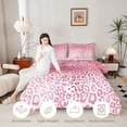 thumbnail image 3 of Erosebridal Bling Cheetah Print Girl Full Size Comforter Sets 3 Pieces,Teens Leopard Print Glitter Print Bedding Sets,Pink White,Grey Reversible, 3 of 6