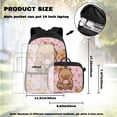 thumbnail image 4 of Yspwyqan Girls Backpack Set for School, Pink Heart Ice Cream Capybara Kids Backpack Matching Lunch Box Set 4Pcs, 17 Inch Large Capacity Adjustable Straps Daypack for Travel, 4 of 7