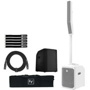 Electro-Voice Evolve50M Portable White Column Speaker with Subwoofer Cover Package