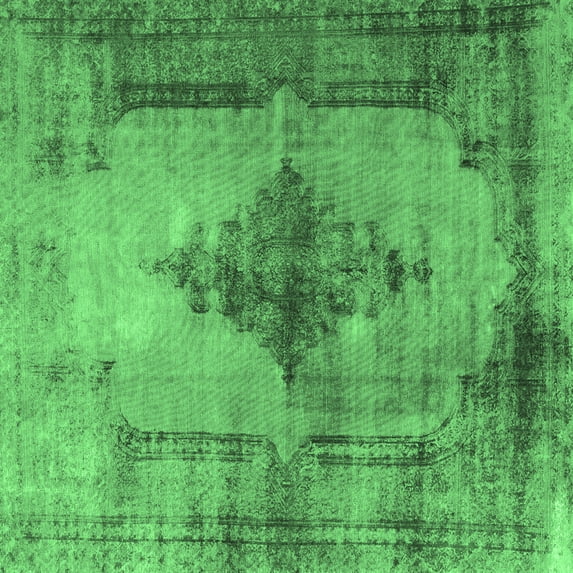 Ahgly Company Indoor Square Persian Emerald Green Traditional Area Rugs, 3' Square
