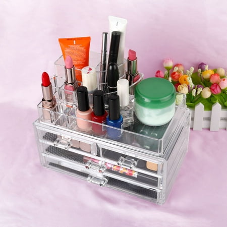 Unique Bargains Acrylic Jewelry Cosmetic Storage Display Boxes