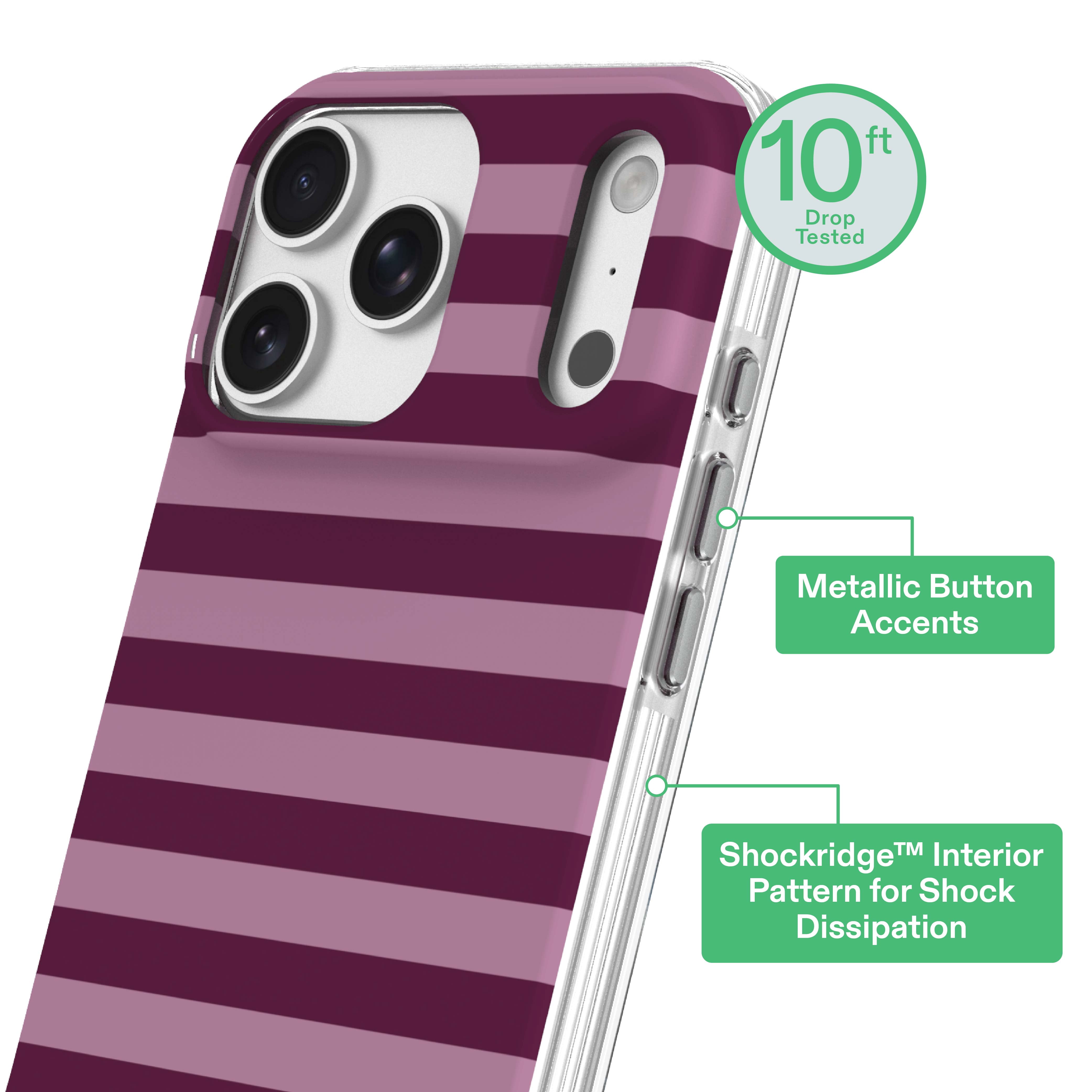 onn Phone Case for iPhone 18 Pro / 17 Pro, MagSafe Compatible - Purple Stripe
